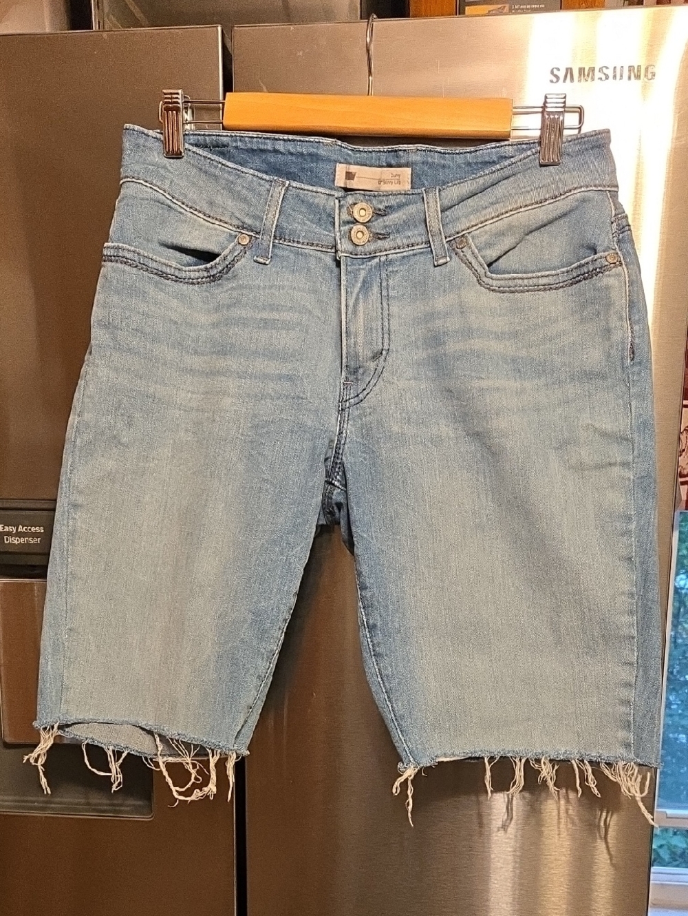 Levi's Light Wash Denim Cutoff Bermuda Shorts, Size 10